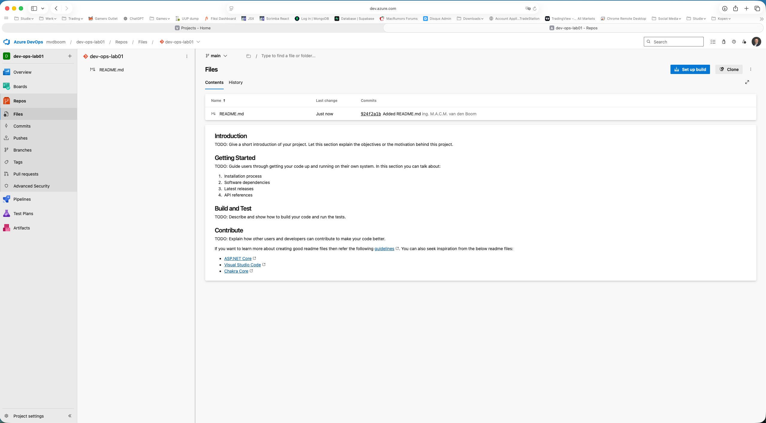 Geïnitialiseerde repo met README.md op main