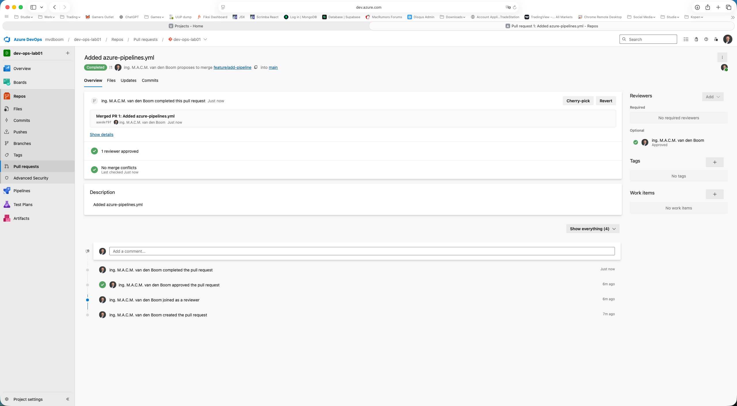 Completed PR met volledige audit trail